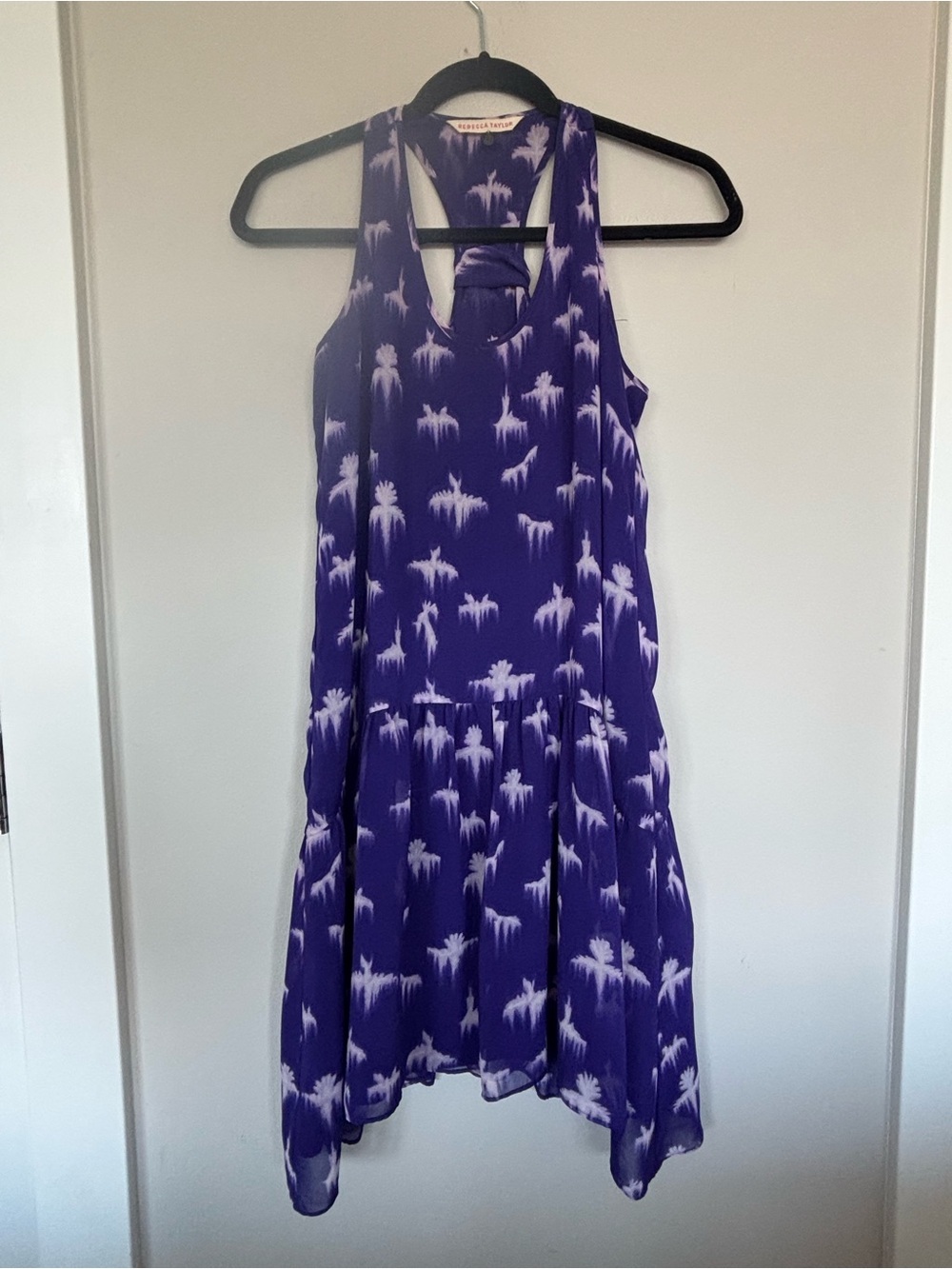 Rebecca Taylor Violet Palm-Print Tank Dress